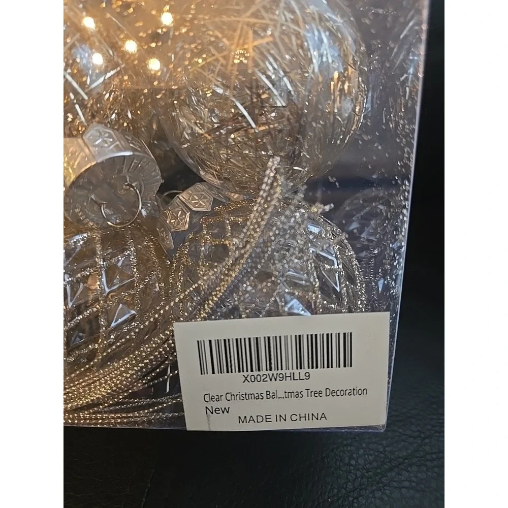 Clear Plastic Christmas Ball Ornaments, 30Ct‎ 2.36 Inch Silver Balls for Tree